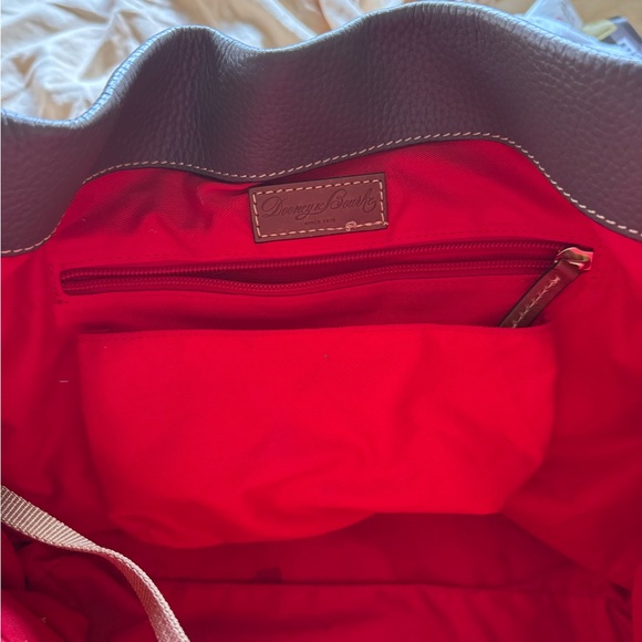 Dooney & Bourke Gray/Taupe pebble Leather saddle color leather Hobo/slouch Bag - Picture 3 of 9